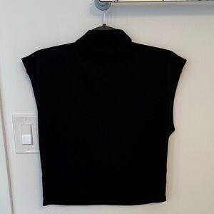 Cropped Sleeveless Mockneck Top